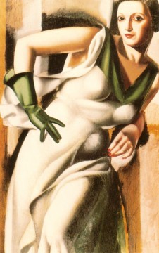  Guante Arte - Mujer con guante verde 1928 contemporánea Tamara de Lempicka